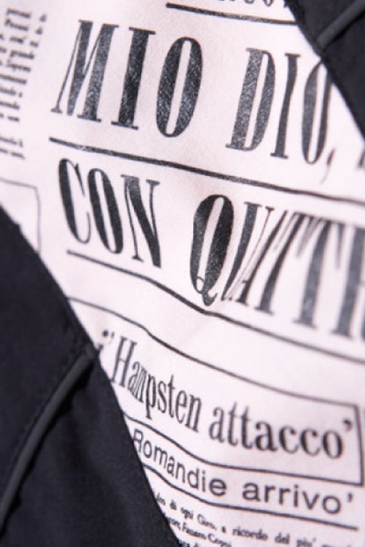 Italian newspaper detail inside jersey